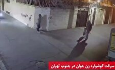 سرقت وحشیانه گوشواره زن جوان در محله شوش +ویدیو