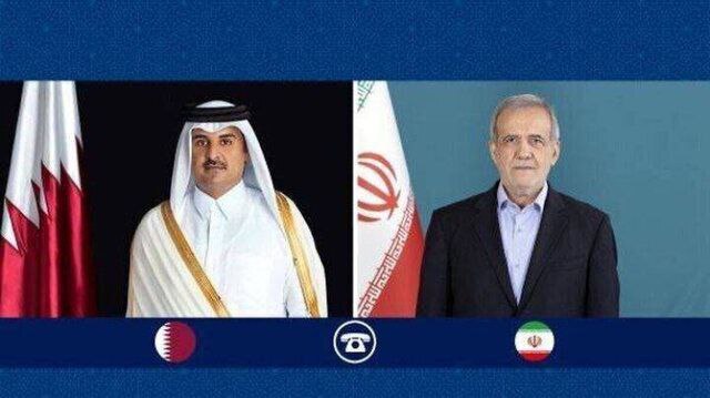 تاکید پزشکیان و امیر قطر بر تقویت پیوندها