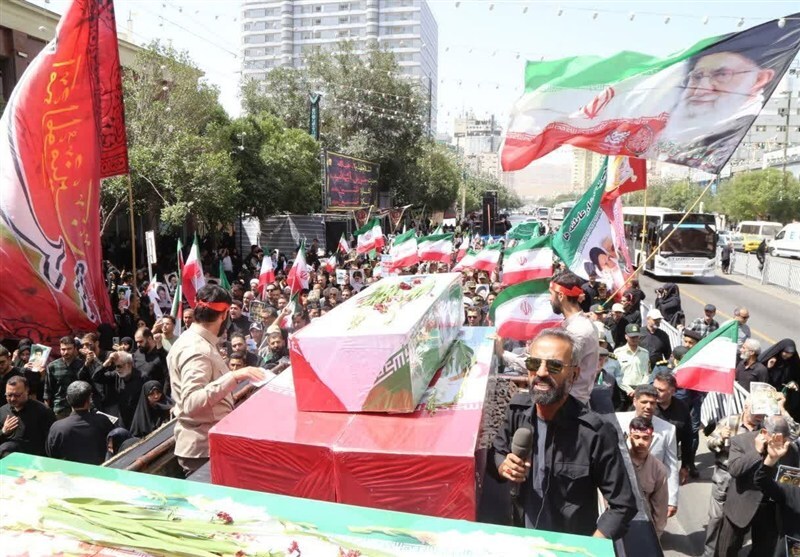 تشییع پیکر ۴ شهید جنایت اسرائیل در مشهد